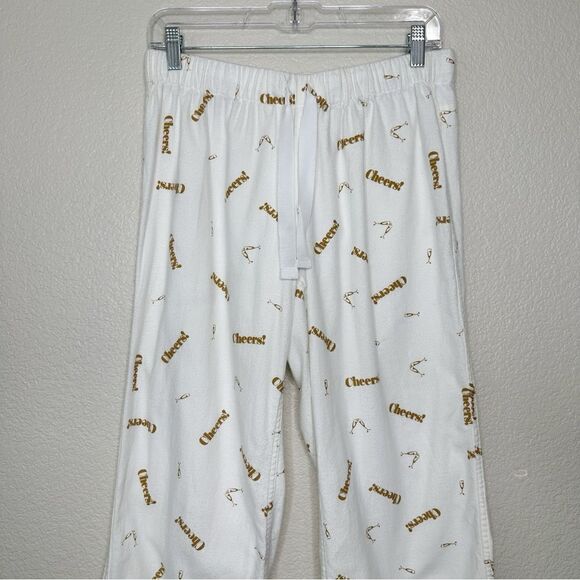 J. Crew White “Cheers” Printed Flannel Pajama Pants - Picture 2 of 13